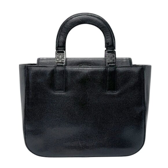 Auth GIVENCHY Handbag Black Leather/Plastic - - Picture 1 of 12